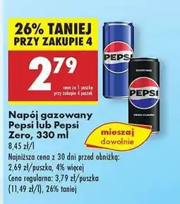 Biedronka Napój gazowany Pepsi lub Pepsi Zero, 330 ml oferta