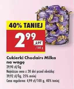 Biedronka Cukierki Choclairs Milka na wagę oferta