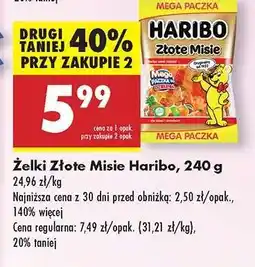 Biedronka Żelki Złote Misie Haribo 240 g oferta