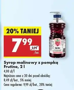 Biedronka Syrop malinowy z pompką Frutino, 2 l oferta