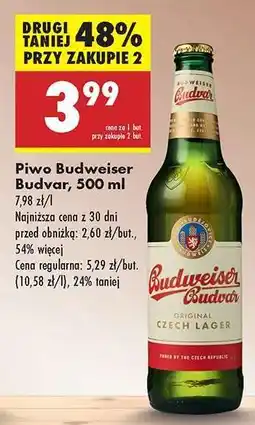 Biedronka Piwo Budweiser Budvar 500 ml oferta