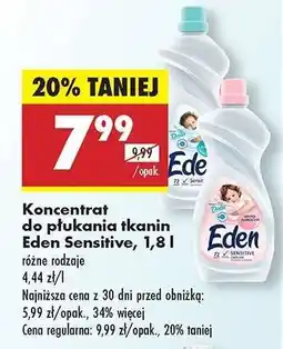 Biedronka Koncentrat do płukania tkanin Eden Sensitive, 1,8 l oferta