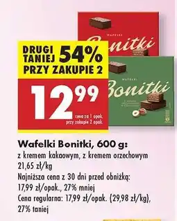Biedronka Wafelki Bonitki, 600 g oferta