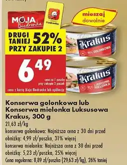 Biedronka Konserwa golonkowa lub Konserwa mielonka Luksusowa Krakus, 300 g oferta