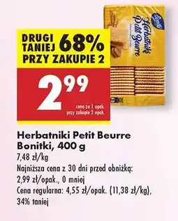 Biedronka Herbatniki Petit Beurre Bonitki 400 g oferta