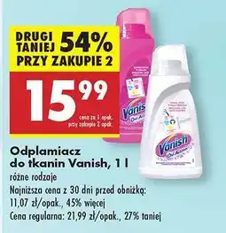 Biedronka Odplamiacz do tkanin Vanish, 1 l oferta