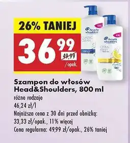 Biedronka Szampon do włosów Head&Shoulders, 800 ml oferta
