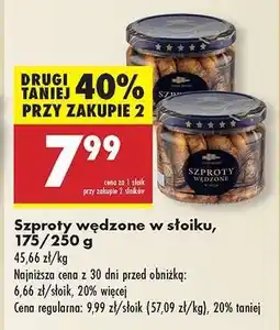 Biedronka Szproty wędzone w słoiku, 175/250 g oferta