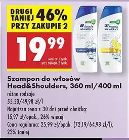 Biedronka Szampon do włosów Head Shoulders 360 ml 400 ml oferta