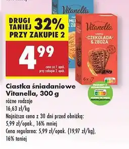Biedronka Ciastka śniadaniowe Vitanella, 300 g oferta