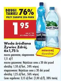 Biedronka Woda źródlana Żywiec Zdrój 6x1,75 l oferta