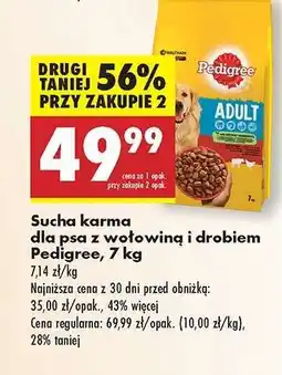 Biedronka Sucha karma dla psa z wołowiną i drobiem Pedigree 7 kg oferta