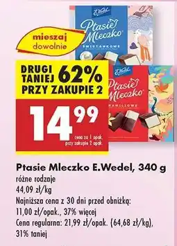 Biedronka PTASIE MLECZKO E.WEDEL, 340 G oferta
