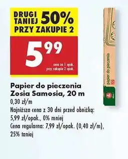 Biedronka Papier do pieczenia Zosia Samosia , 20 m oferta