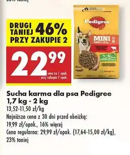 Biedronka Sucha karma dla psa Pedigree, 1,7 kg-2 kg oferta