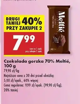 Biedronka Czekolada gorzka 70% Meltié, 100 g oferta