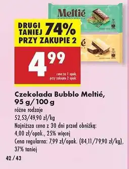 Biedronka Czekolada Bubblo Meltié, 95 g/100 g oferta
