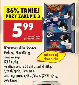 Biedronka Karma dla kota Felix, 4x85 g oferta