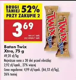 Biedronka Baton Twix Xtra, 75 g oferta