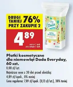 Biedronka Płatki kosmetyczne dla niemowląt Dada Everyday 60 szt oferta