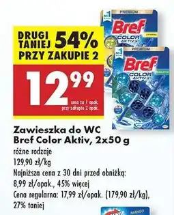Biedronka Zawieszka do WC Bref Color Aktiv 2x50 g oferta