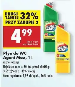 Biedronka Płyn do WC Agent Max, 1 l oferta