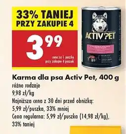 Biedronka Karma dla psa Activ Pet, 400 g oferta