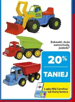 Zabawki: duże samochody, jeździki