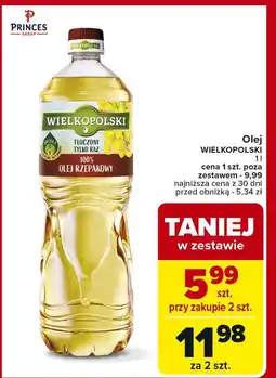 Carrefour Market Olej rzepakowy WIELKOPOLSKI 1l oferta