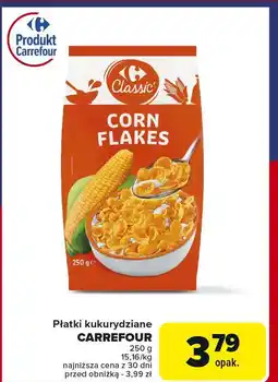 Carrefour Płatki kukurydziane Classic 250g Carrefour oferta