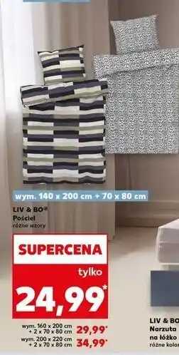 Kaufland Komplet pościeli z bawełną renforce 200 x 220 cm + 2 70 80 Liv & Bo oferta