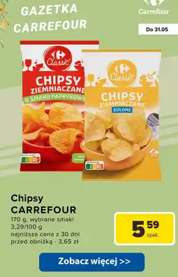 Carrefour Chipsy ziemniaczane o smaku paprykowym Carrefour oferta