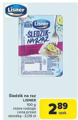 Carrefour Śledzik na raz 100g Lisner oferta