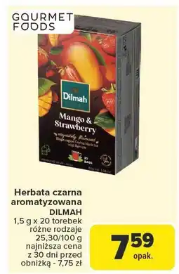 Carrefour Market Herbata czarna aromatyzowana Dilmah 1.5g x 20 torebek oferta