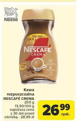 Carrefour Kawa rozpuszczalna Nescafe Crema 200g oferta