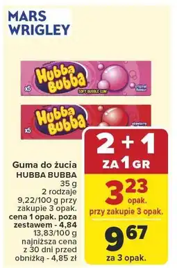 Carrefour Guma do żucia Hubba Bubba 35g Mars Wrigley oferta
