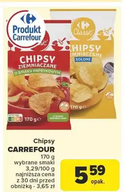 Carrefour Market Chipsy ziemniaczane Carrefour 170g oferta