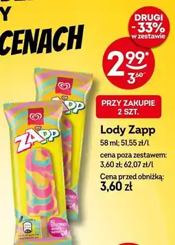 Żabka Lody Zapp 58ml oferta