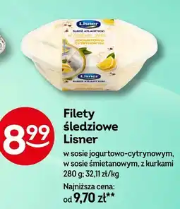 Żabka Filety śledziowe w sosie jogurtowo-cytrynowym Lisner 280g oferta