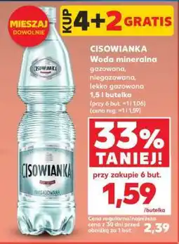 Kaufland CISOWIANKA Woda mineralna gazowana, niegazowana, lekko gazowana 1,5 l butelka oferta