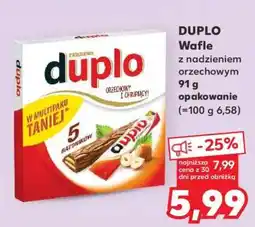 Kaufland DUPLO Wafle z nadzieniem orzechowym 91 g opakowanie oferta