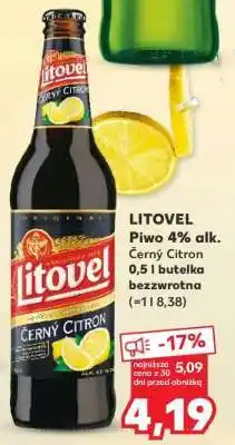 Kaufland LITOVEL Piwo 4% alk. Černý Citron 0,5 l butelka bezzwrotna oferta