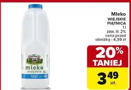 Carrefour Mleko wiejskie 2% Piątnica oferta