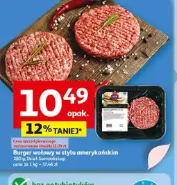 Auchan Burger wołowy w stylu amerykańskim oferta