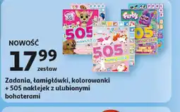 Auchan Zestaw zadań, łamigłówek, kolorowanek + 505 naklejek z ulubionymi bohaterami oferta