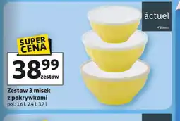 Auchan Zestaw 3 misek z pokrywkami Actuel oferta