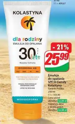 Dino Emulsja do opalania SPF30 Family Kolastyna oferta
