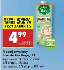 Biedronka Napój owsiany Barista Go Vege, 1 l oferta