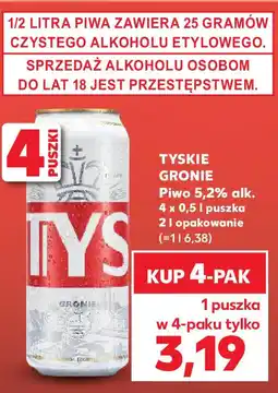 Kaufland Tyskie gronie piwo 5,2% alk. oferta
