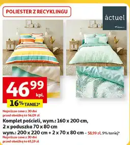 Auchan Komplet pościeli z recyklingu 220 x 200 cm + 2 70 80 Actuel oferta